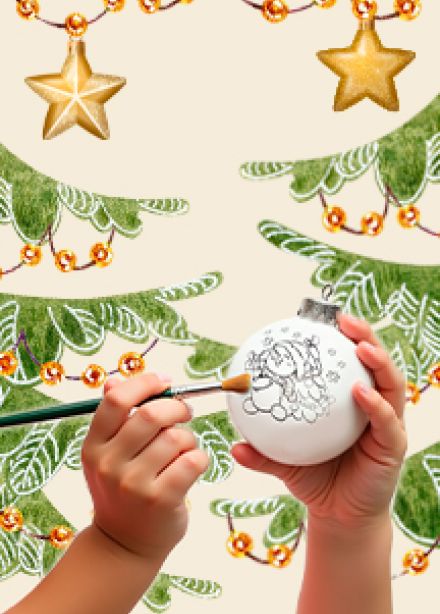 Роспись новогодней игрушки. Детский мастер-класс