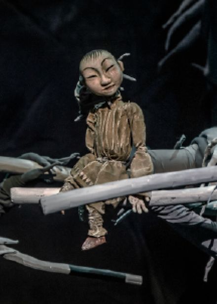 Пегий пес, бегущий краем моря