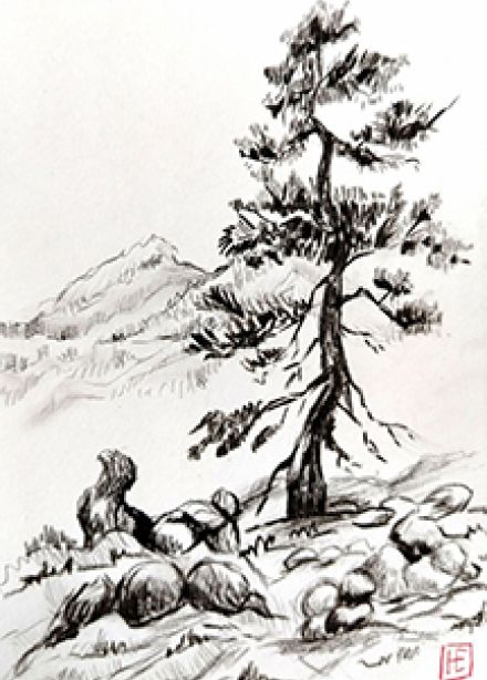 Китайская живопись "Танцующая Сосна. Техника Гохуа". Музейное занятие